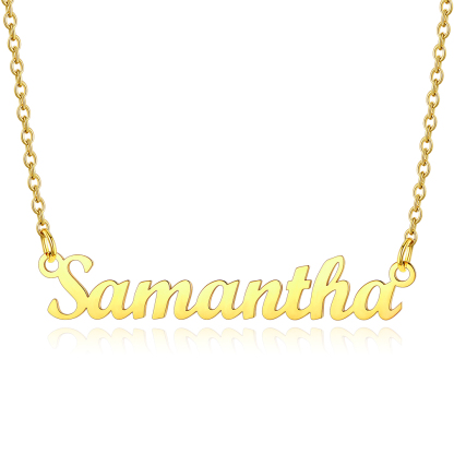Stainless Steel Custom Name Necklace Gold Samantha