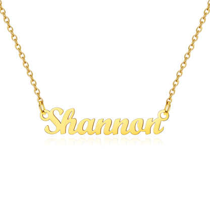 Stainless Steel Custom Name Necklace Gold Shannon
