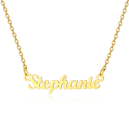Stainless Steel Custom Name Necklace Gold Stepa