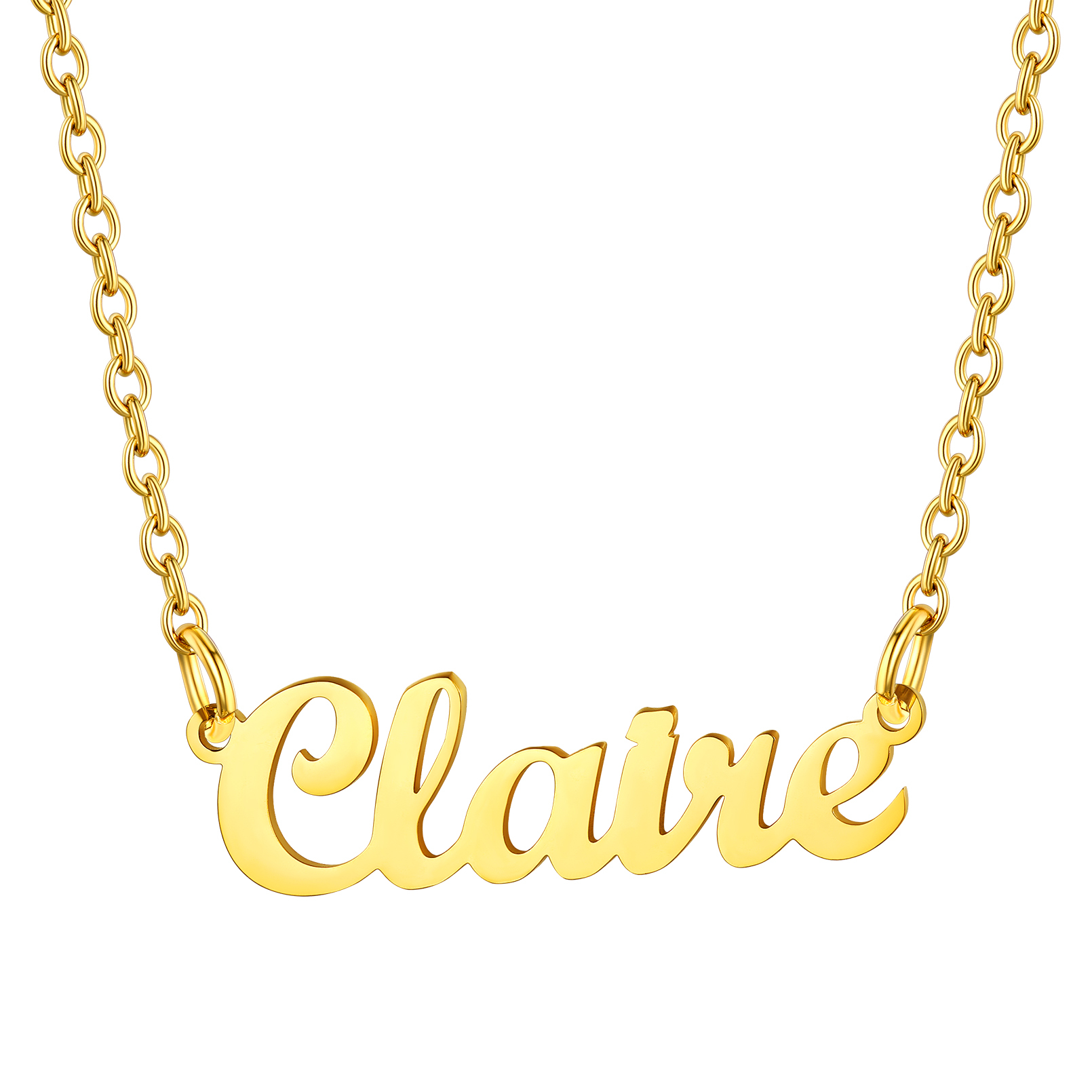 Stainless Steel Custom Name Necklace Gold Claire