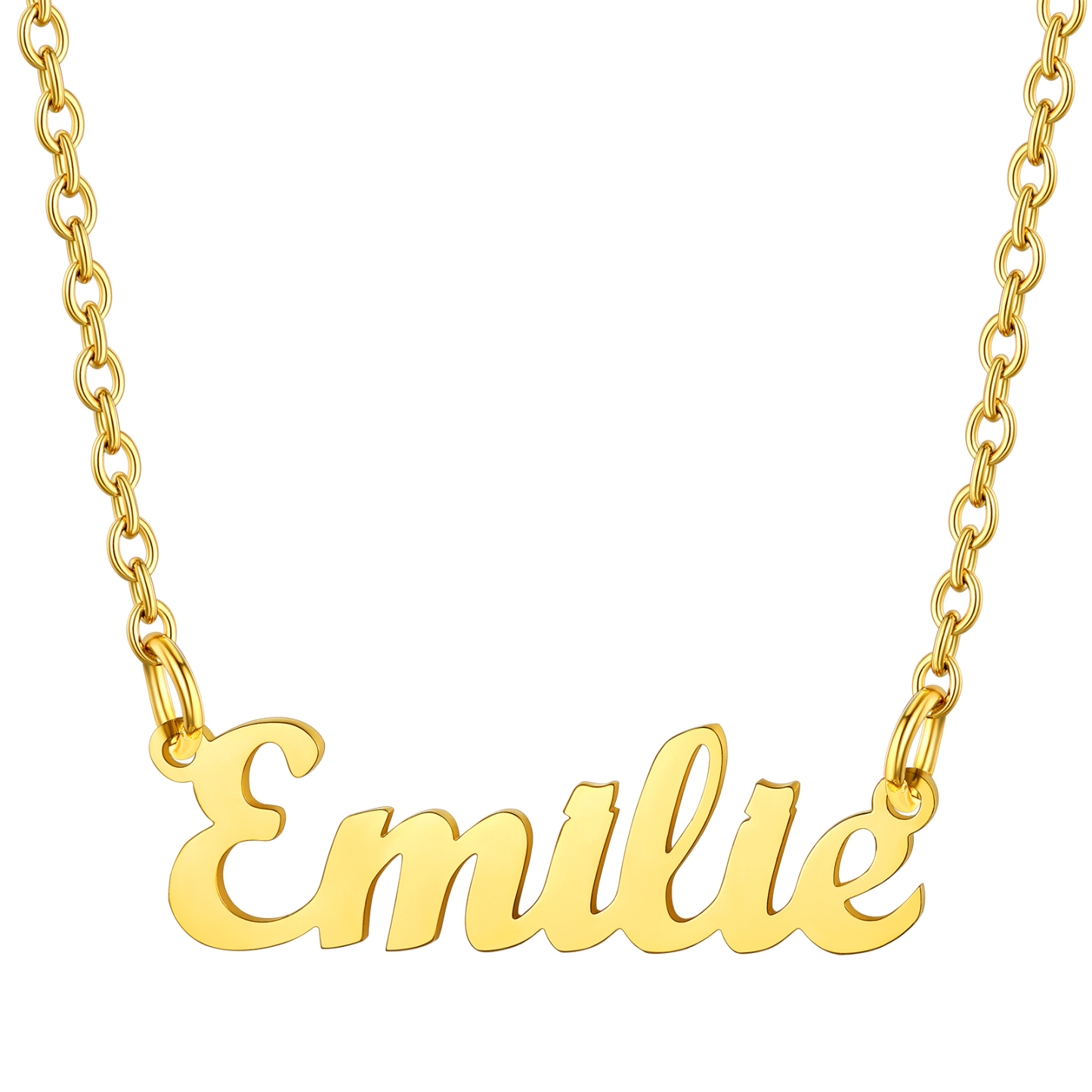 Stainless Steel Custom Name Necklace Gold Emi