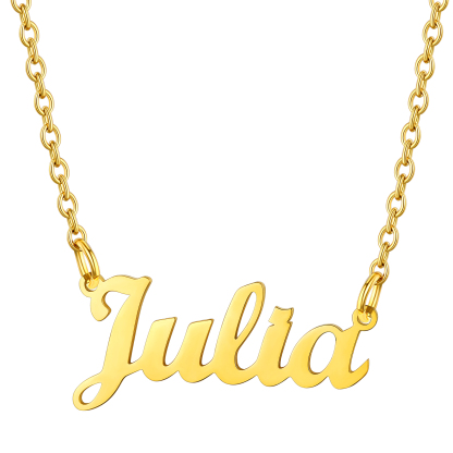 Stainless Steel Custom Name Necklace Gold Julia
