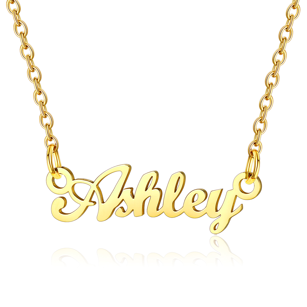 Stainless Steel Custom Name Necklace Gold Ashley