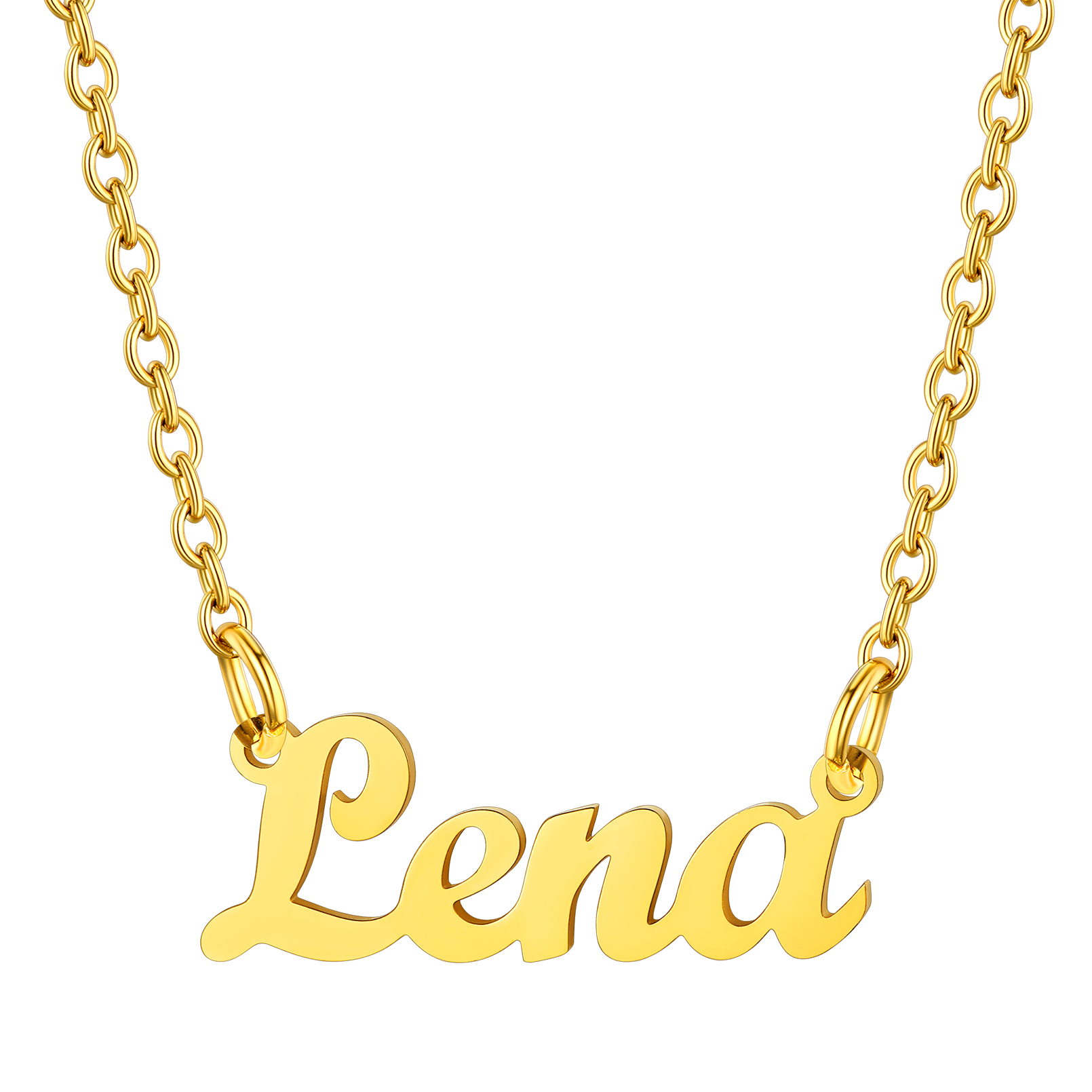 Stainless Steel Custom Name Necklace Gold Lena