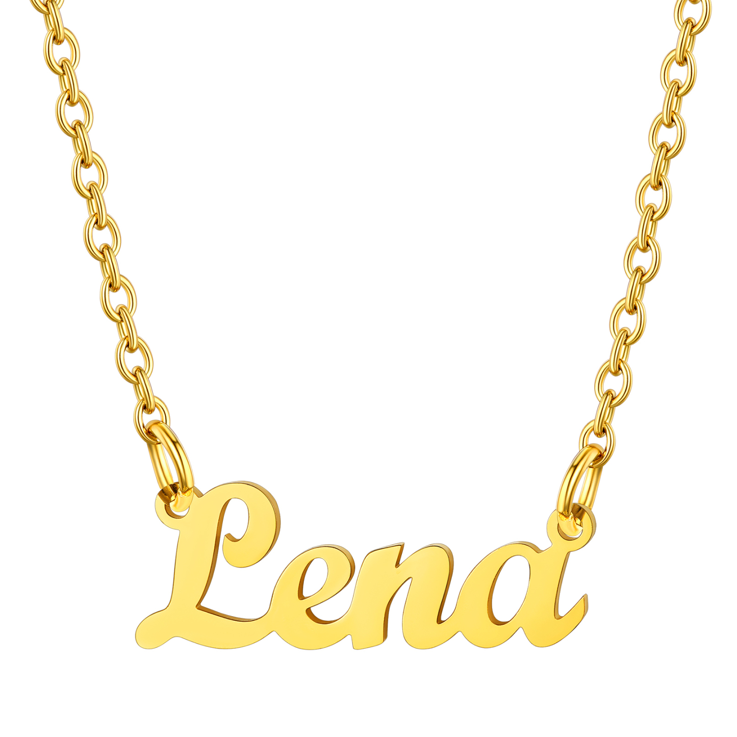 Stainless Steel Custom Name Necklace Gold Lena