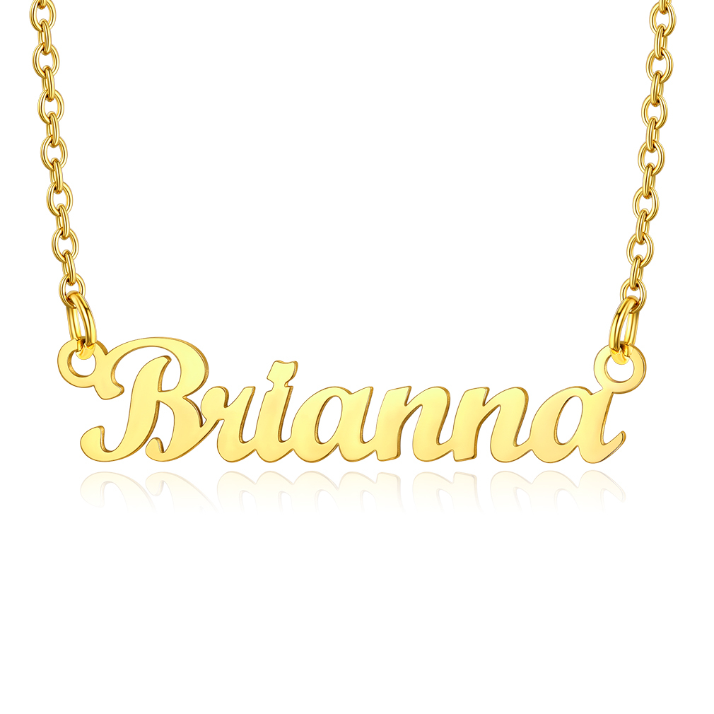 Stainless Steel Custom Name Necklace Gold Brianna
