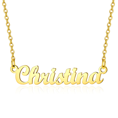 Stainless Steel Custom Name Necklace Christina Gold