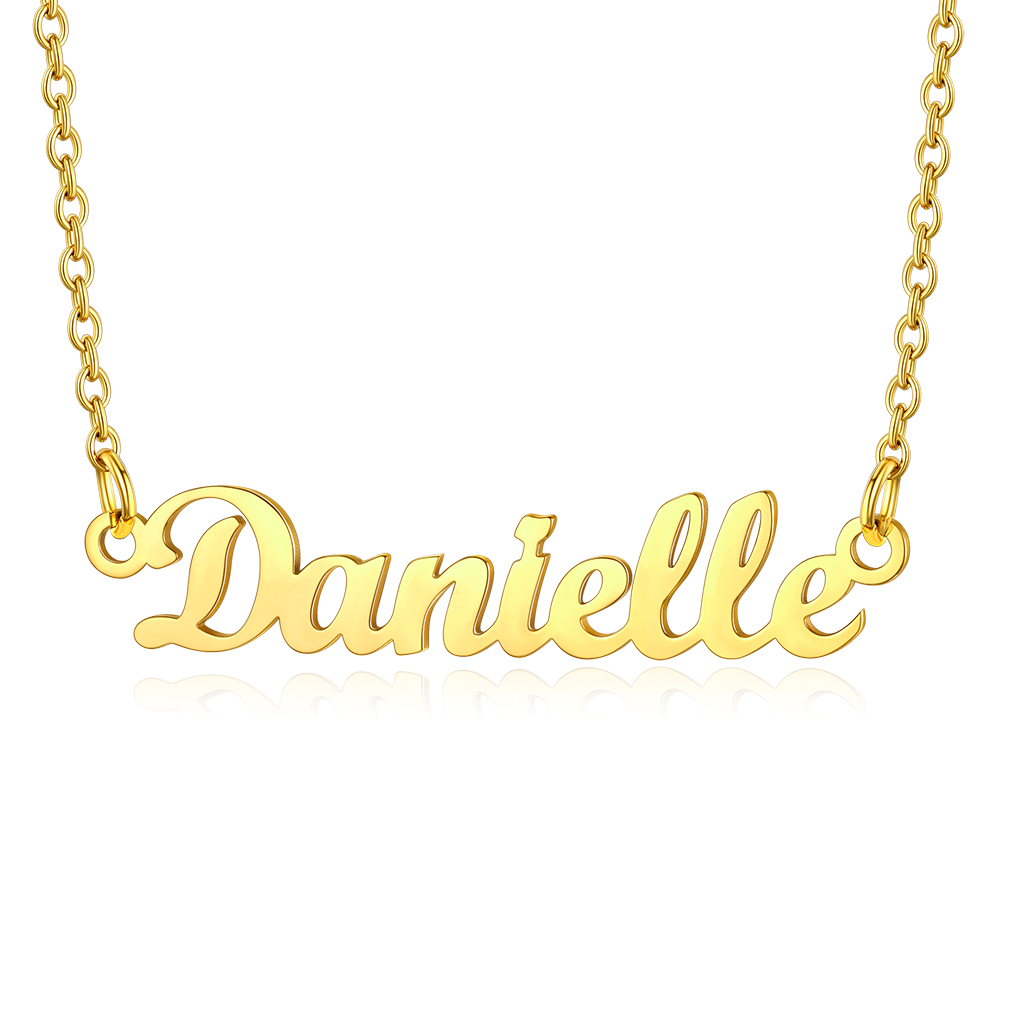 Stainless Steel Custom Name Necklace Gold Daniel