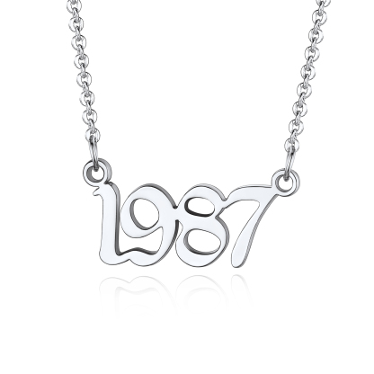 Personalized Name Pendant Necklaces Number silver