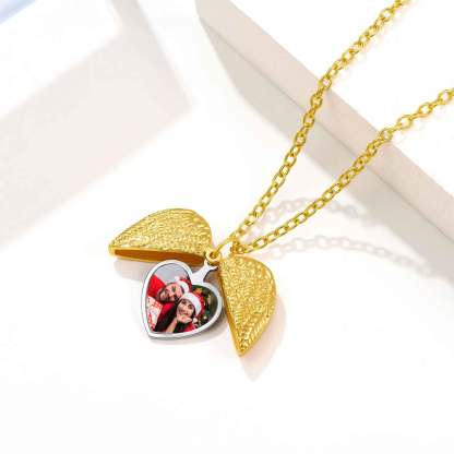 Customized Heart Locket Necklace with Pictures