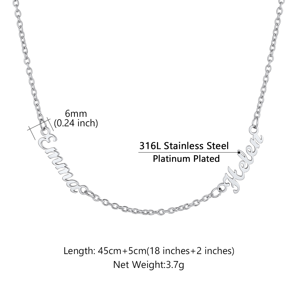 Custom 1-5 Names Choker Necklaces for Women 2 detail