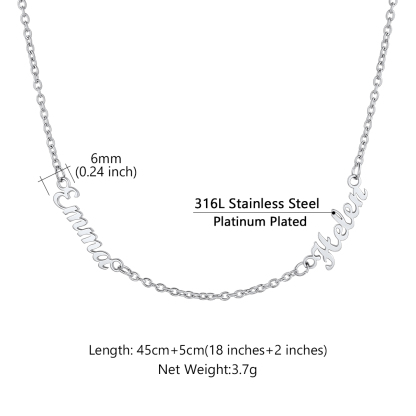 Custom 1-5 Names Choker Necklaces for Women 2 detail