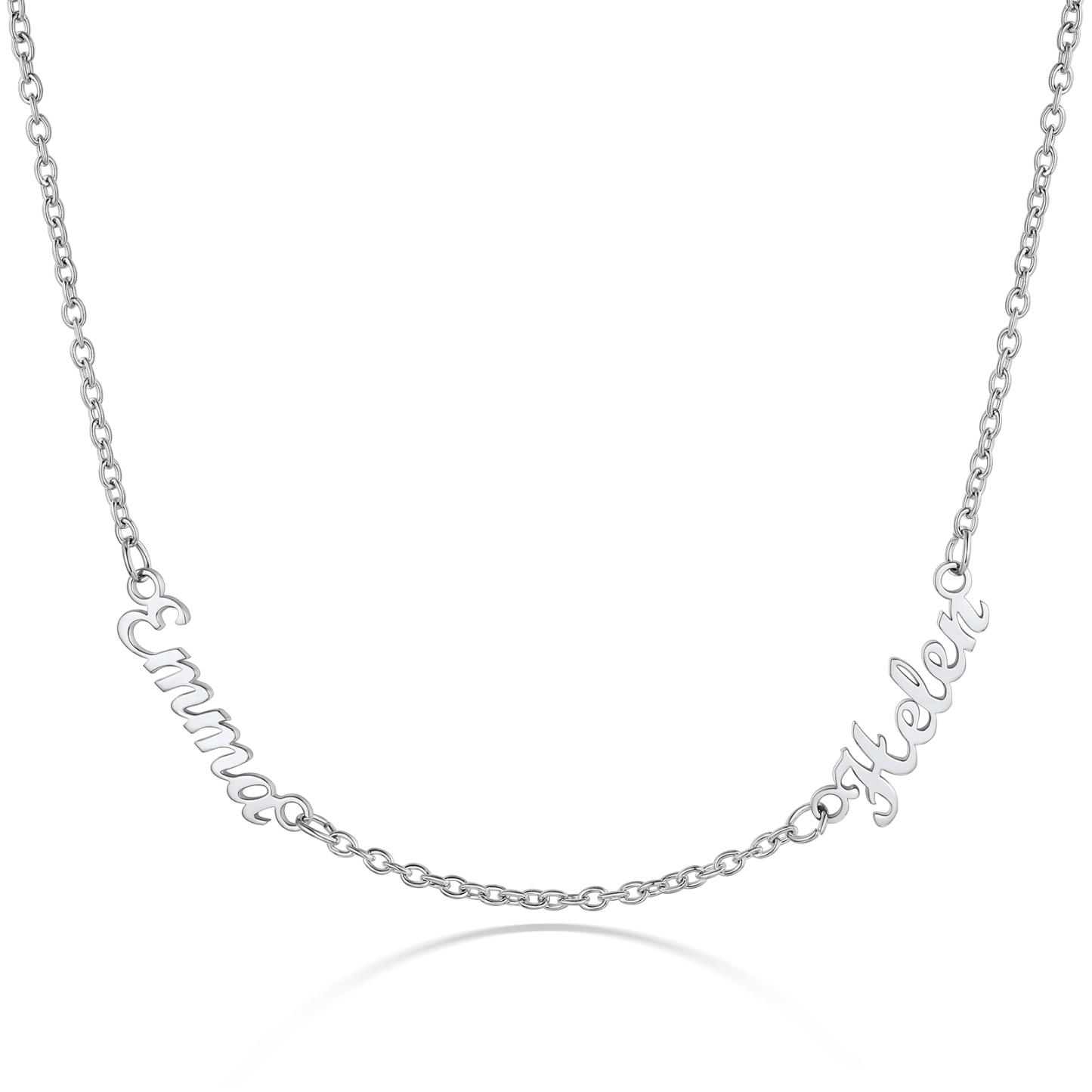 Custom 1-5 Names Choker Necklaces for Women silver 2