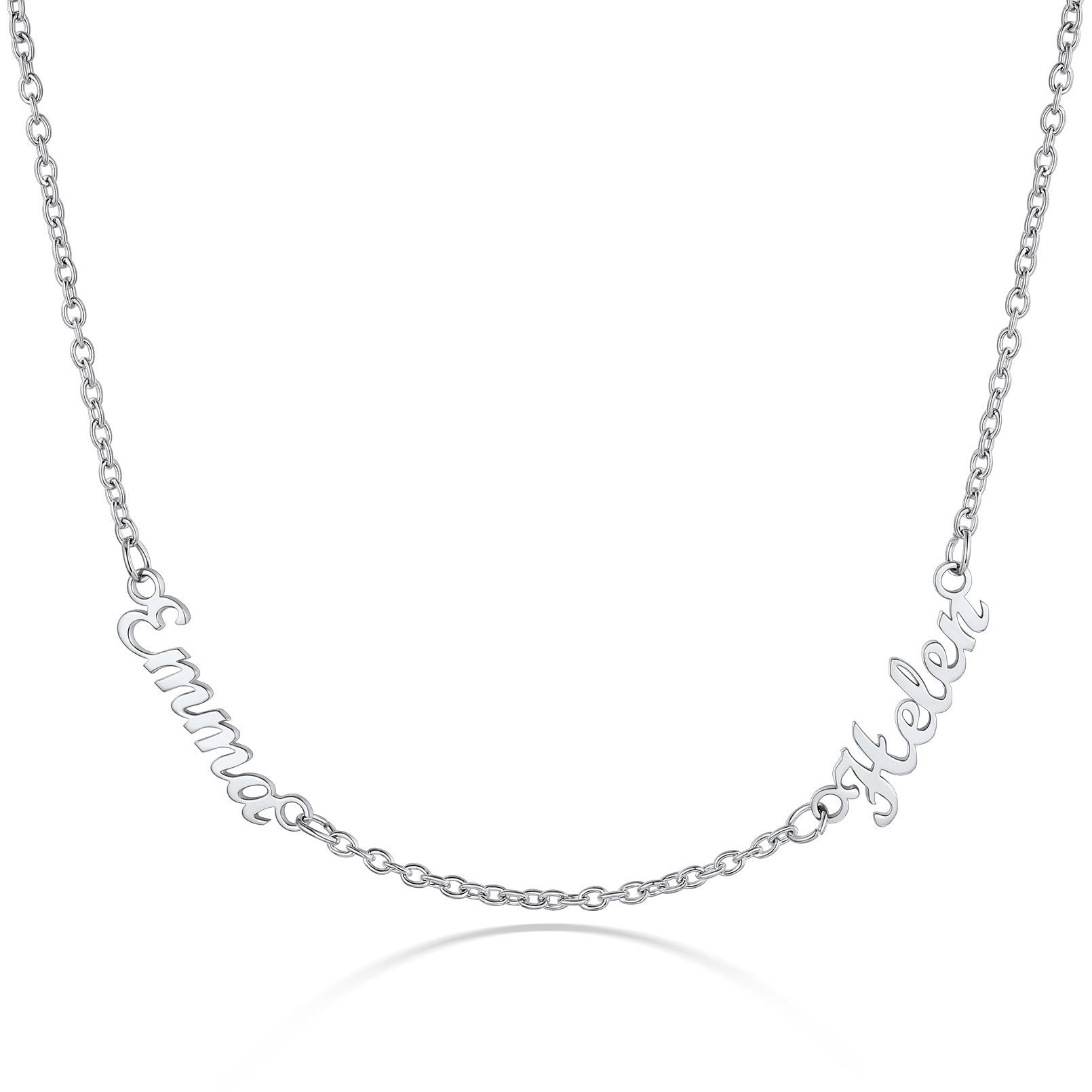 Custom 1-5 Names Choker Necklaces for Women silver 2