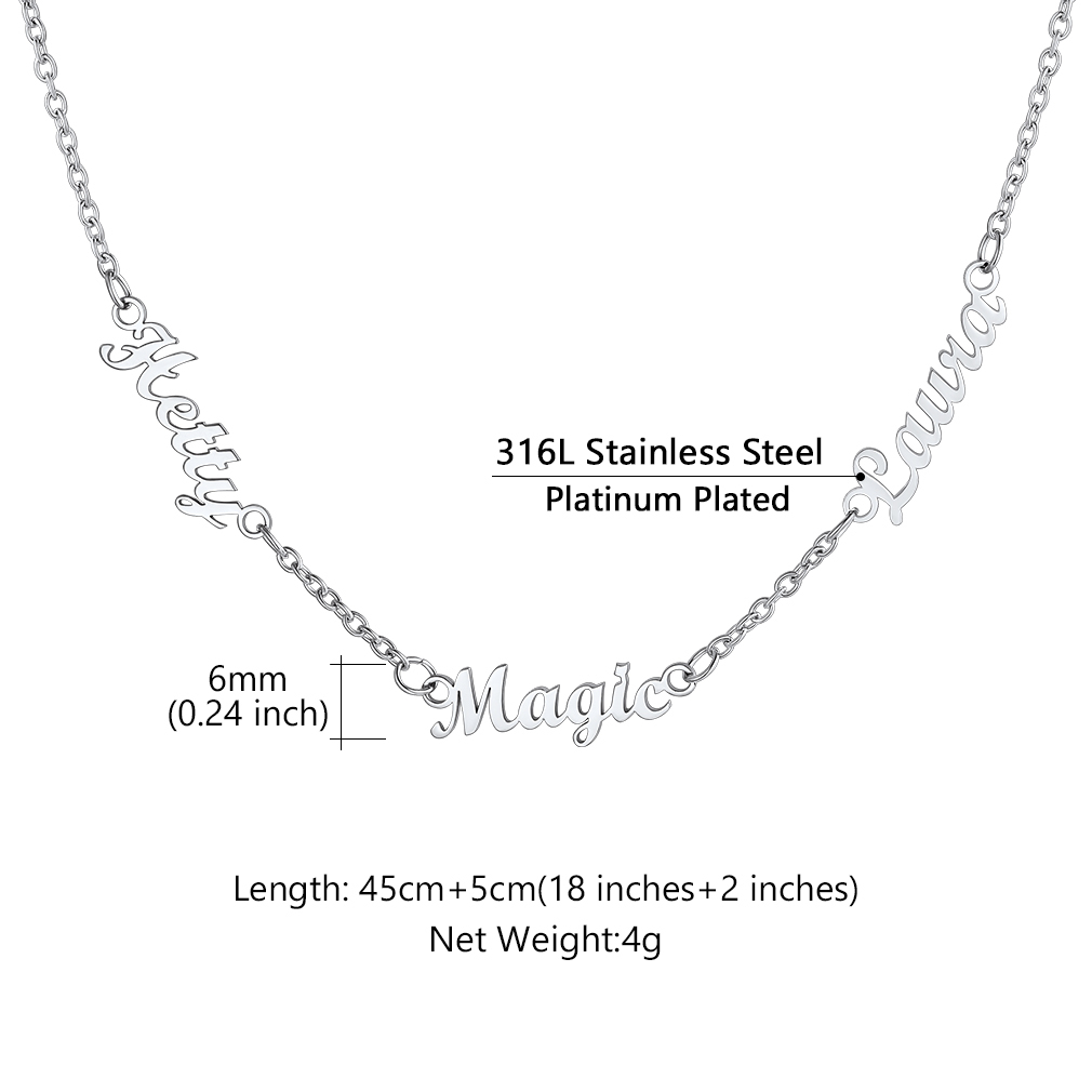 Custom 1-5 Names Choker Necklaces for Women 3 detail