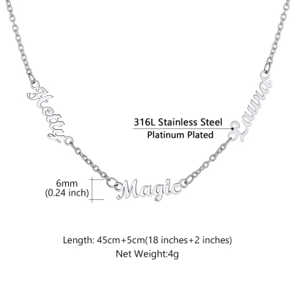 Custom 1-5 Names Choker Necklaces for Women 3 detail