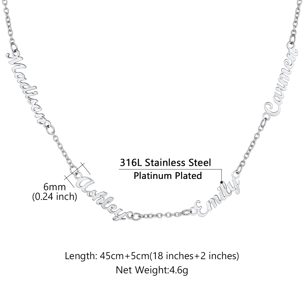 Custom 1-5 Names Choker Necklaces for Women 4 detail