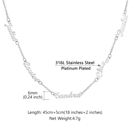 Custom 1-5 Names Choker Necklaces for Women 5 detail