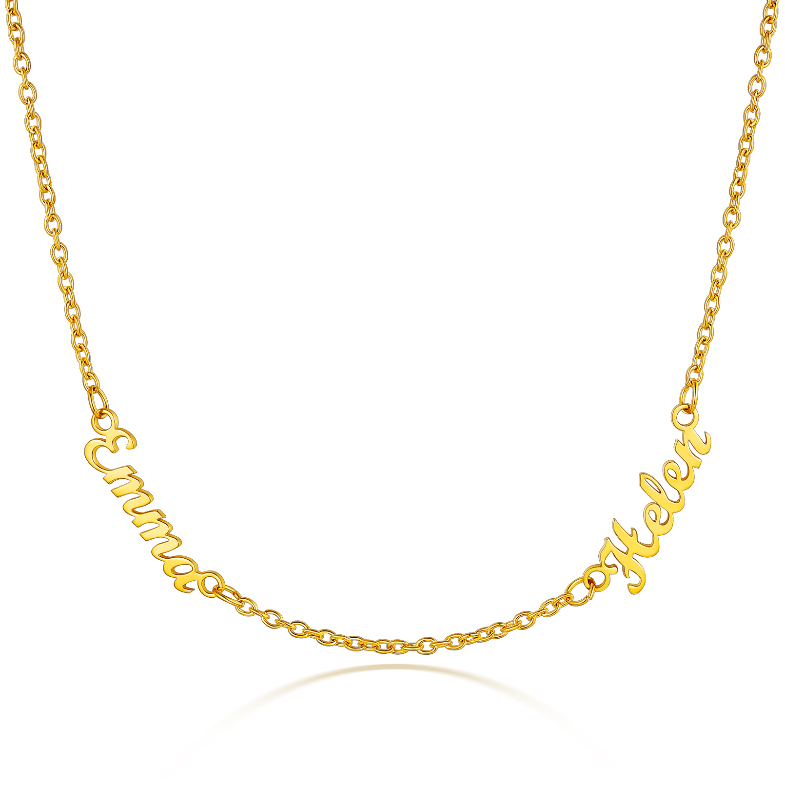 Custom 1-5 Names Choker Necklaces for Women gold 2