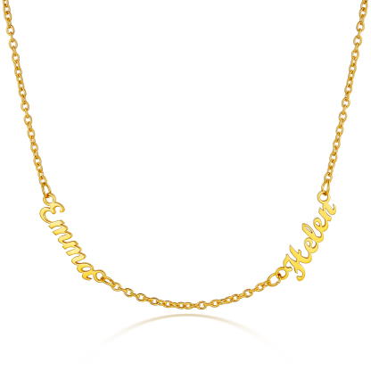 Custom 1-5 Names Choker Necklaces for Women gold 2