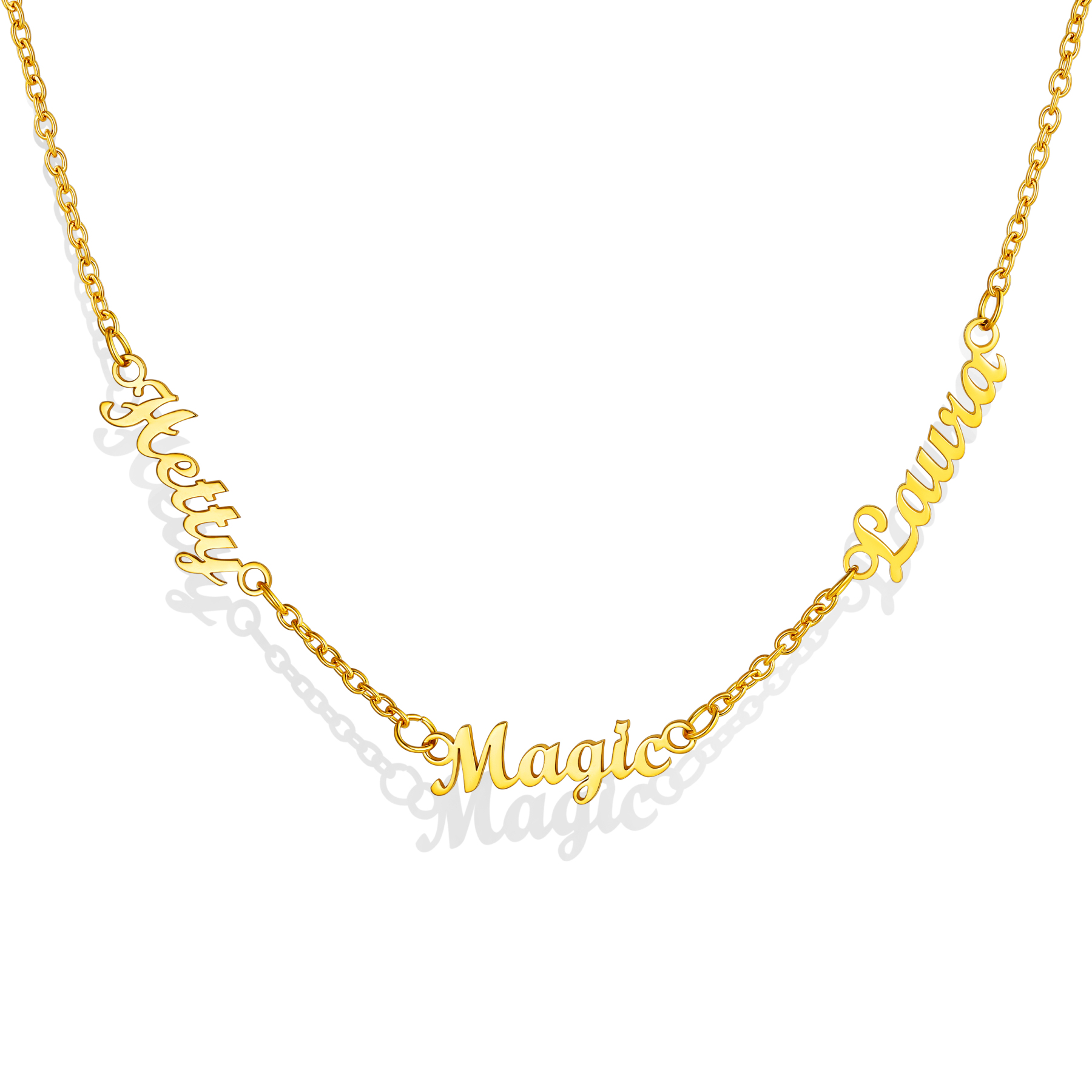 Custom 1-5 Names Choker Necklaces for Women gold 3