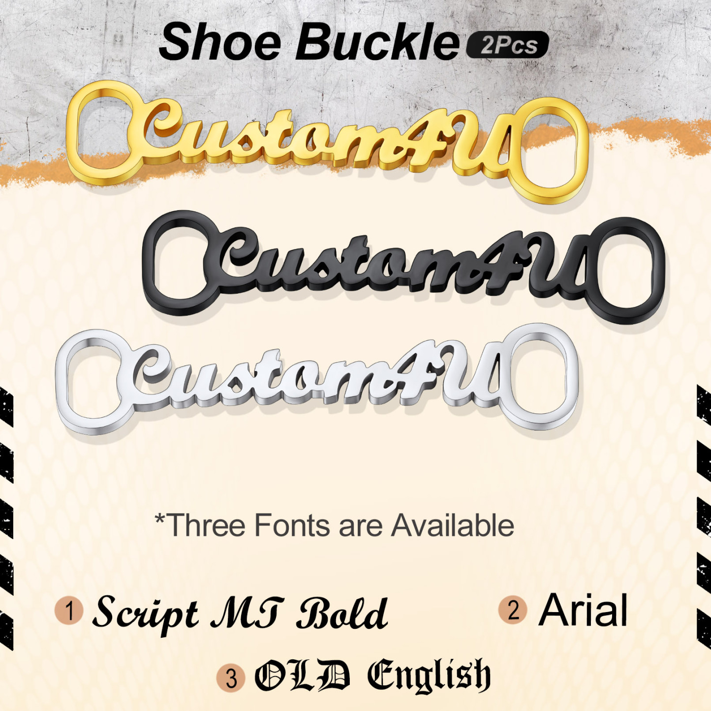 Personalized Name Shoelace Buckle 2Pcs