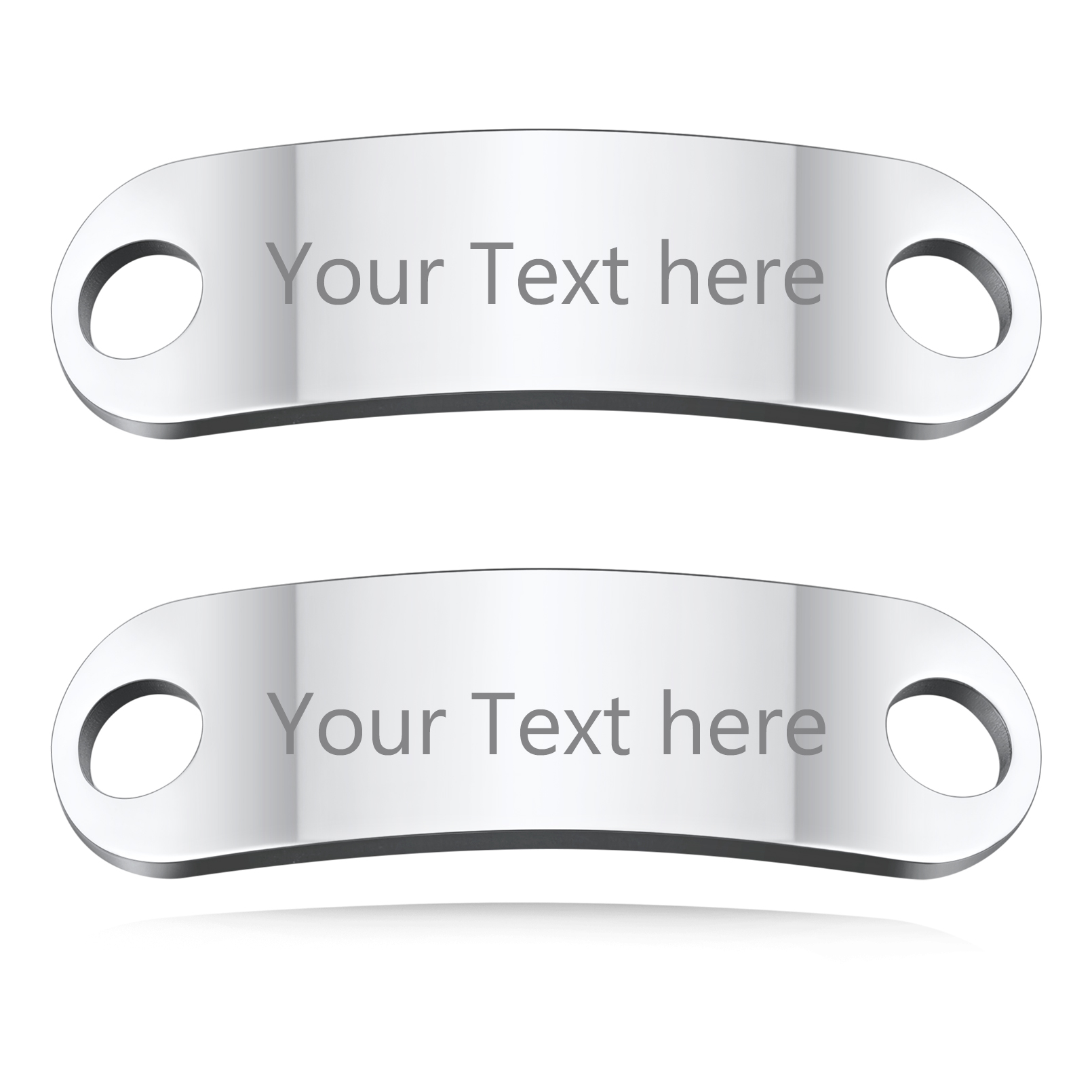 2PCS Custom Name Shoelace Buckle for Men silver