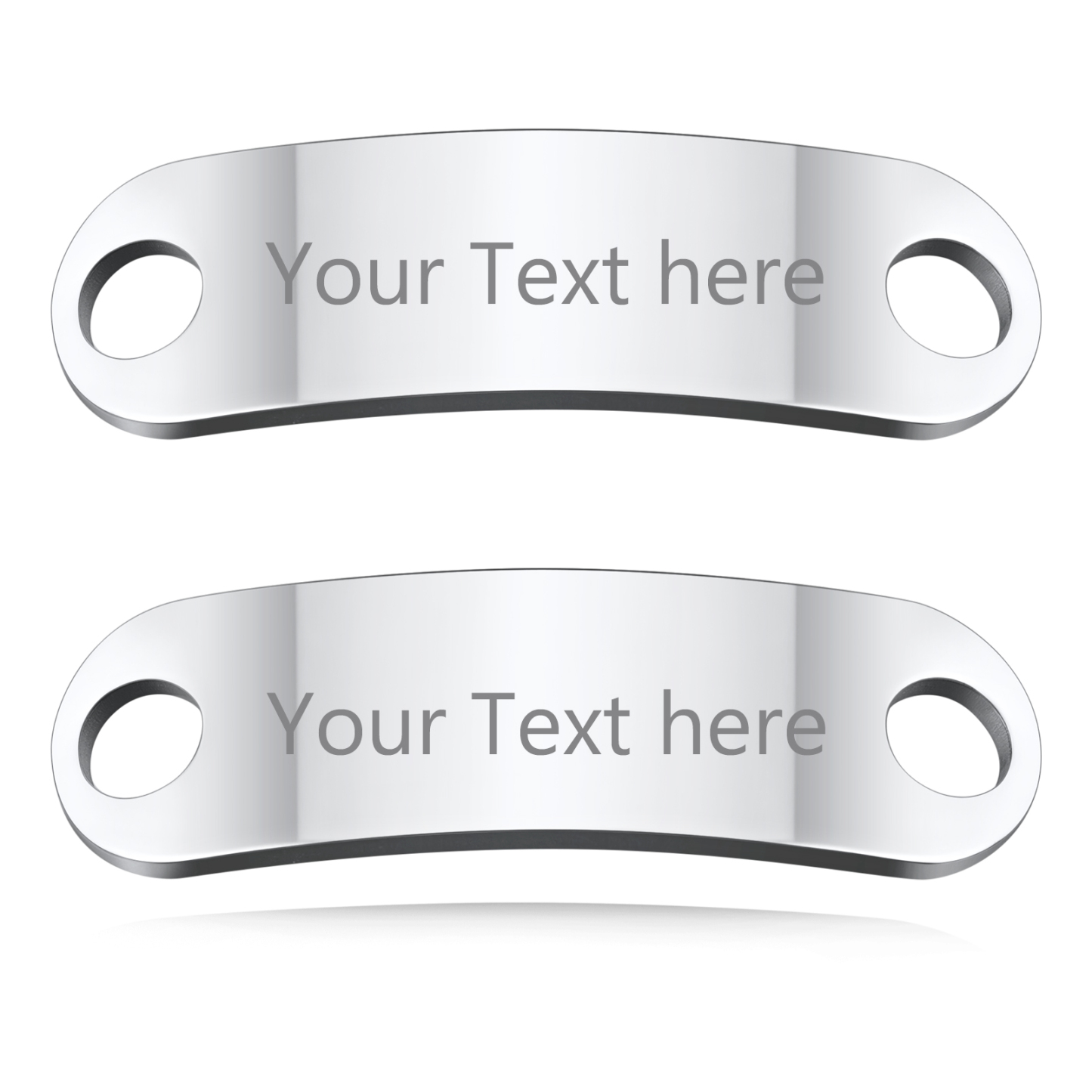 2PCS Custom Name Shoelace Buckle for Men silver