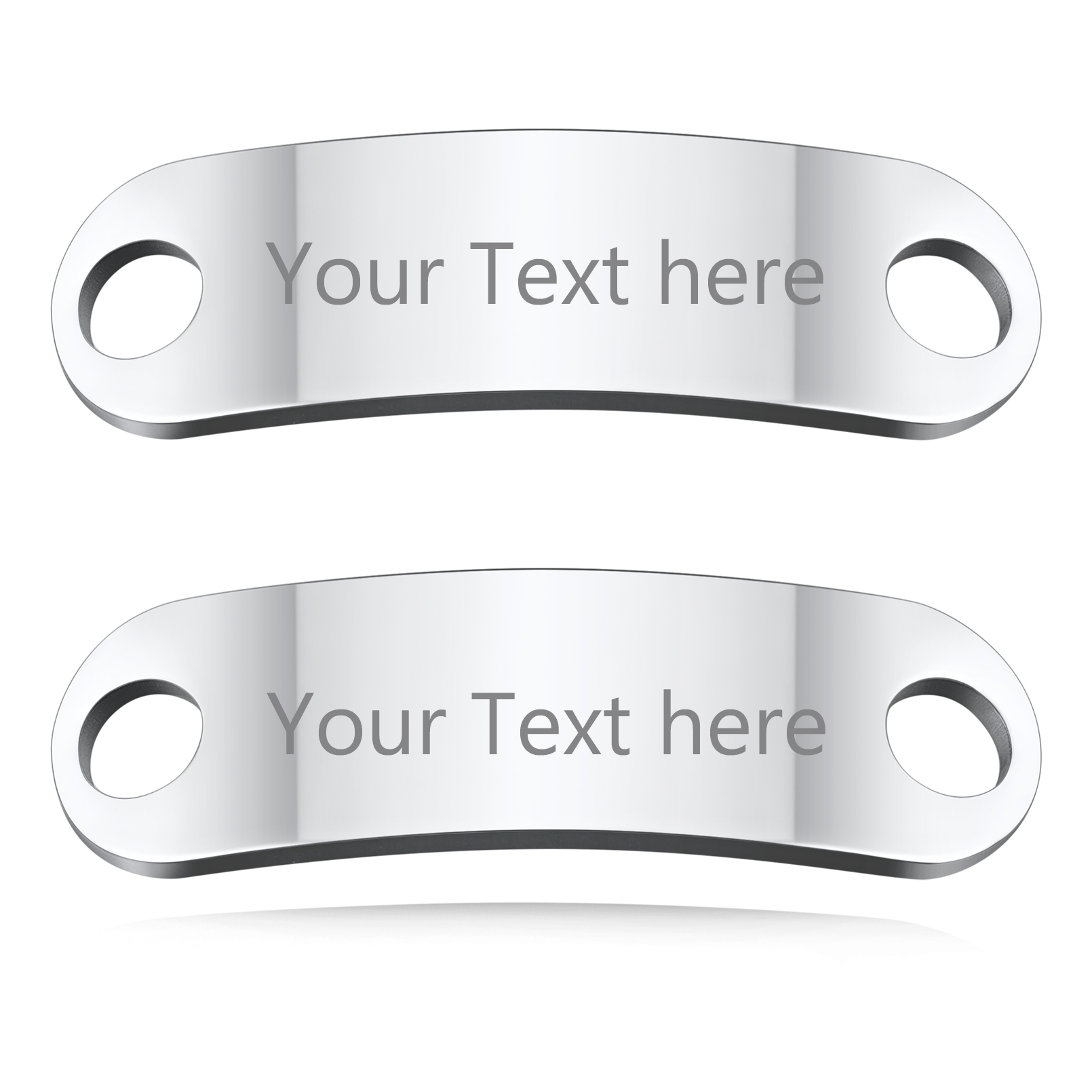 2PCS Custom Name Shoelace Buckle for Men silver