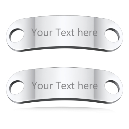 2PCS Custom Name Shoelace Buckle for Men silver