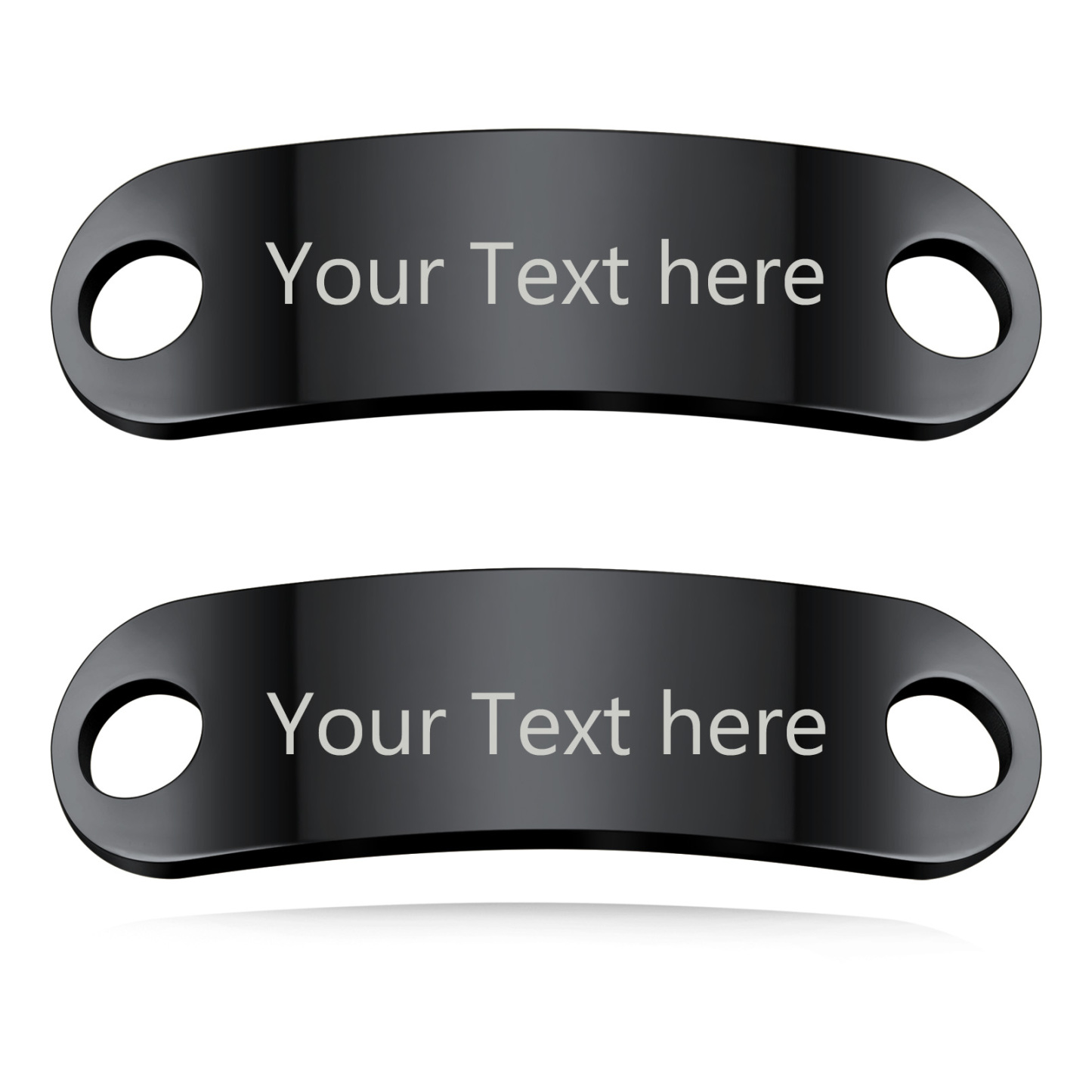 2PCS Custom Name Shoelace Buckle for Men black