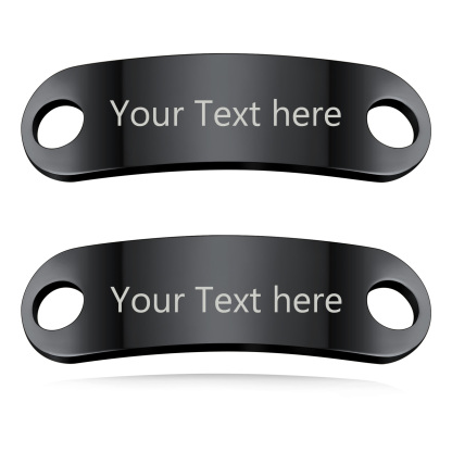 2PCS Custom Name Shoelace Buckle for Men black