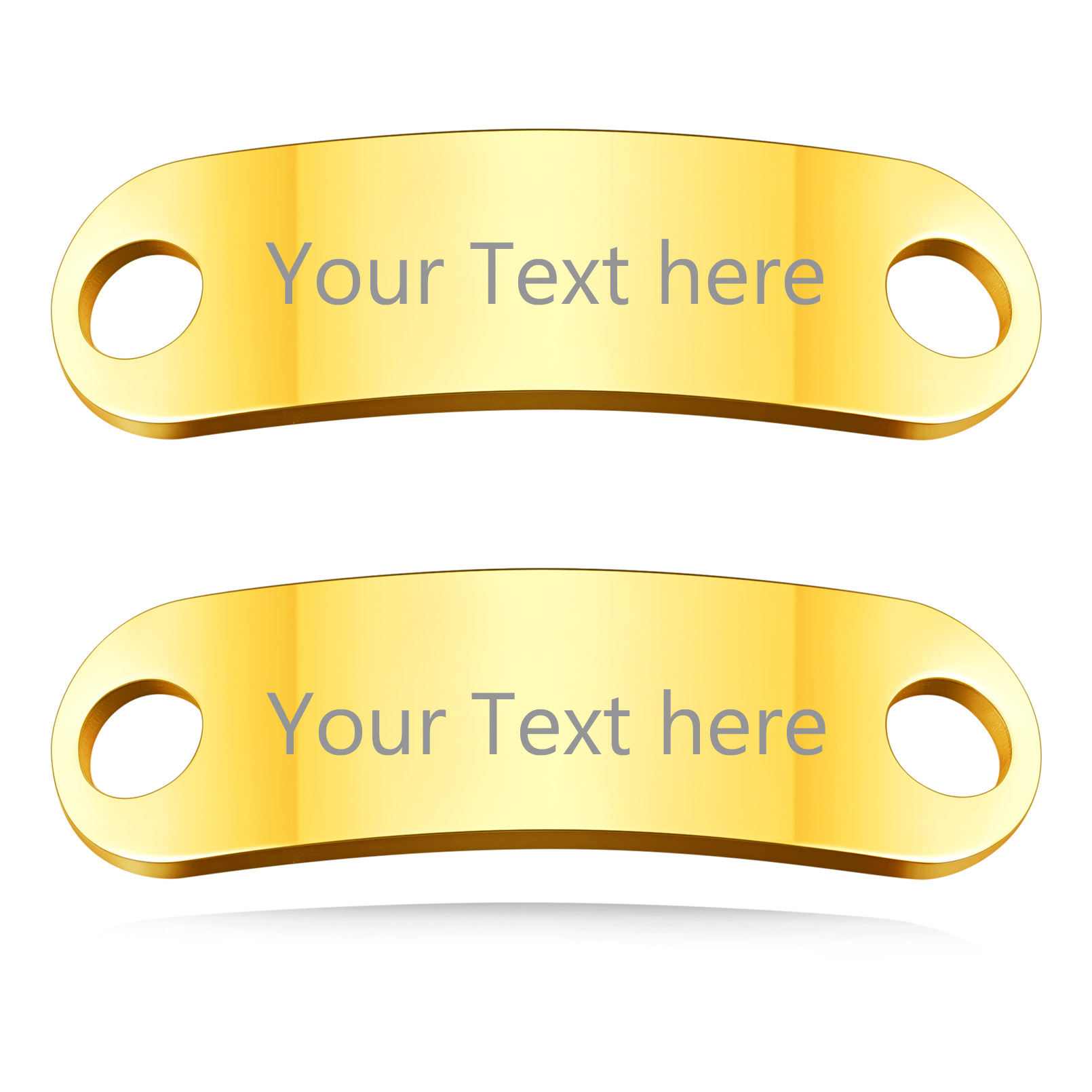 2PCS Custom Name Shoelace Buckle for Men gold