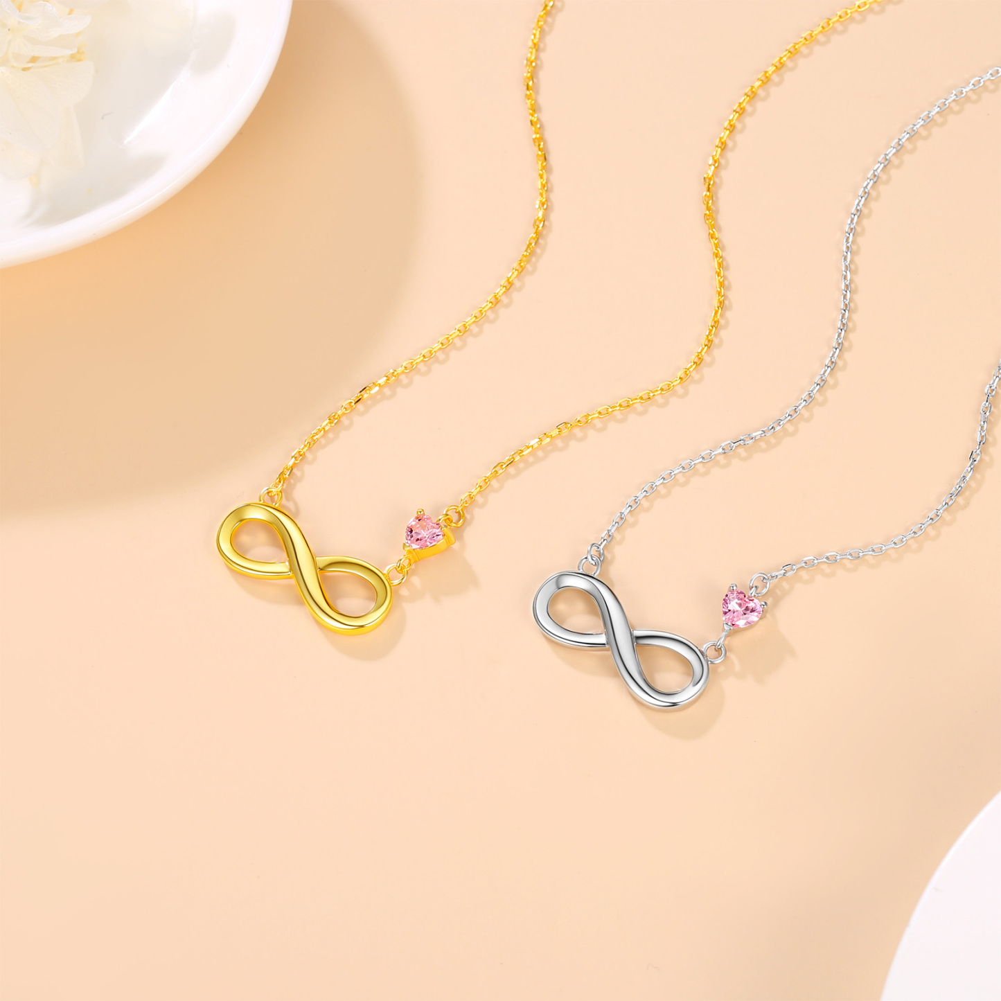  Custom Birthstone Infinity Heart Pendant Necklace for Women  collection