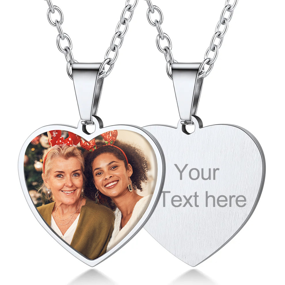 Personalized Heart Picture Necklaces for Women