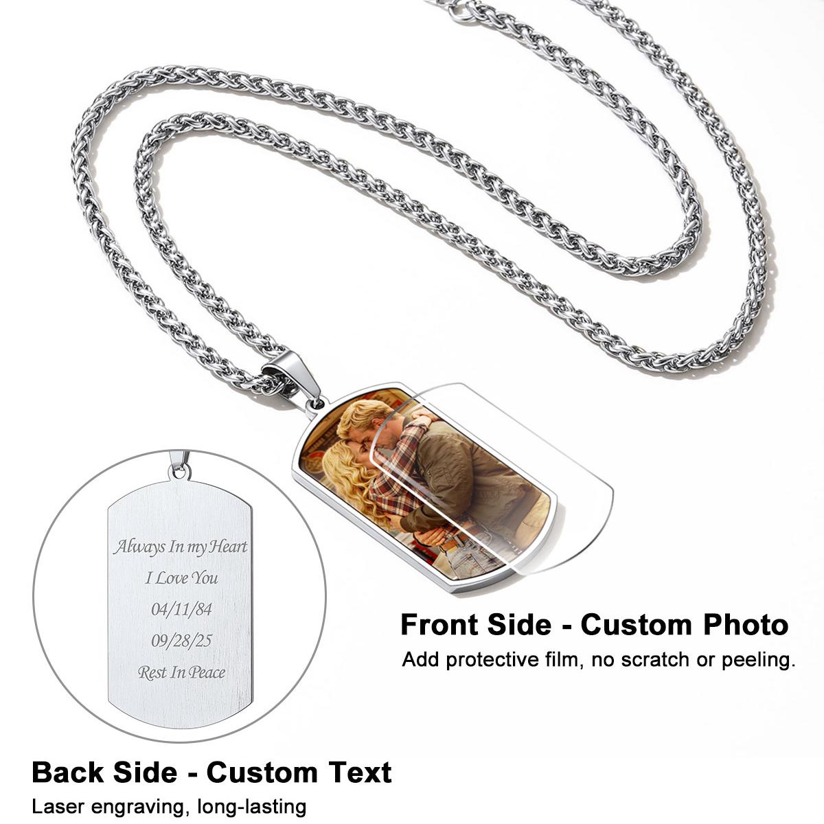 Customized Photo Engraved Necklace with Picture