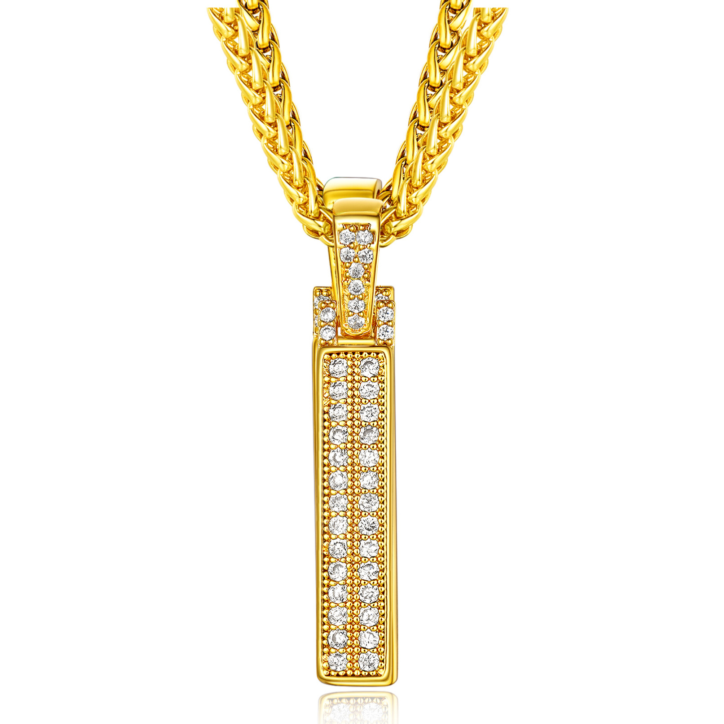Classic Initial Letter A-Z Pendant Necklace with Full Cubic Zirconia
