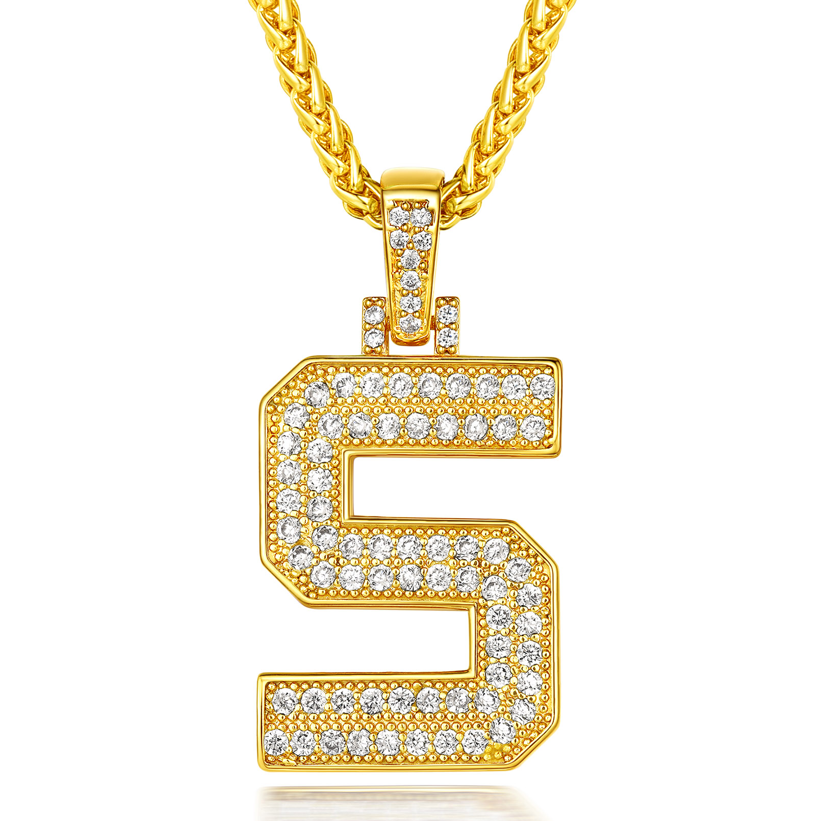 Classic Initial Letter A-Z Pendant Necklace with Full Cubic Zirconia
