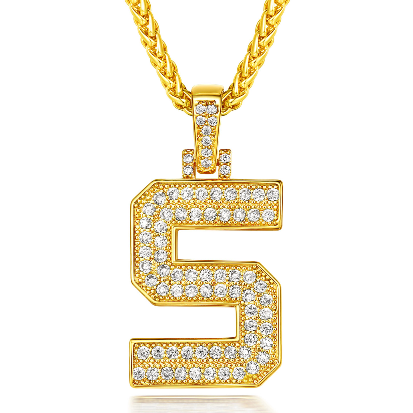 Classic Initial Letter A-Z Pendant Necklace with Full Cubic Zirconia