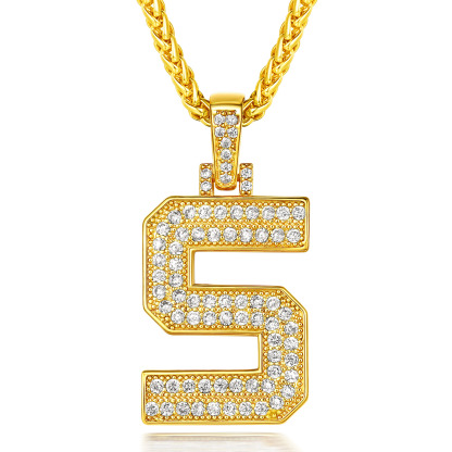 Classic Initial Letter A-Z Pendant Necklace with Full Cubic Zirconia