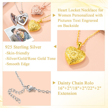 Locket Pendant for 2 Photo Personalized Necklace for Women