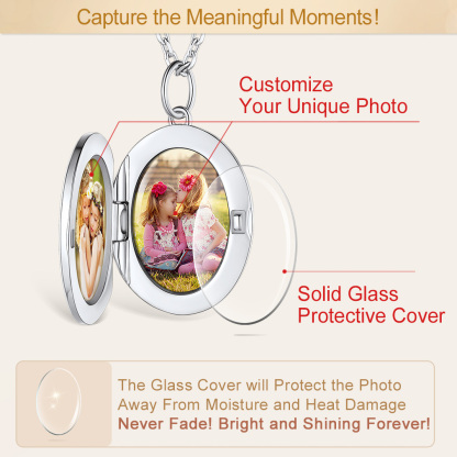 Personalized Photo Locket Engraved Necklaces for Women CUSTOM PICTURE