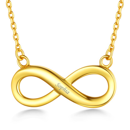 Personalized 925 Sterling Silver Infinity Name Necklace for Women gold
