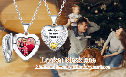 Custom Photo Pendant Birthstone Necklace for Women