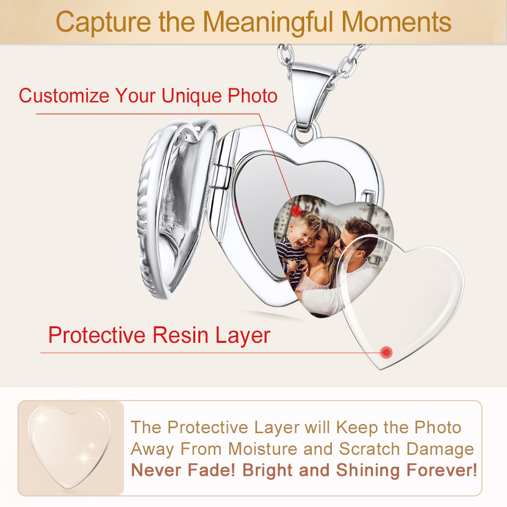 Personalized Photo Pendant Birthstone Necklace for Women