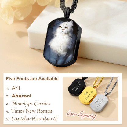 Personalized Picture Engraved Text Urn Necklace for Ashes Cremation Jewelry 