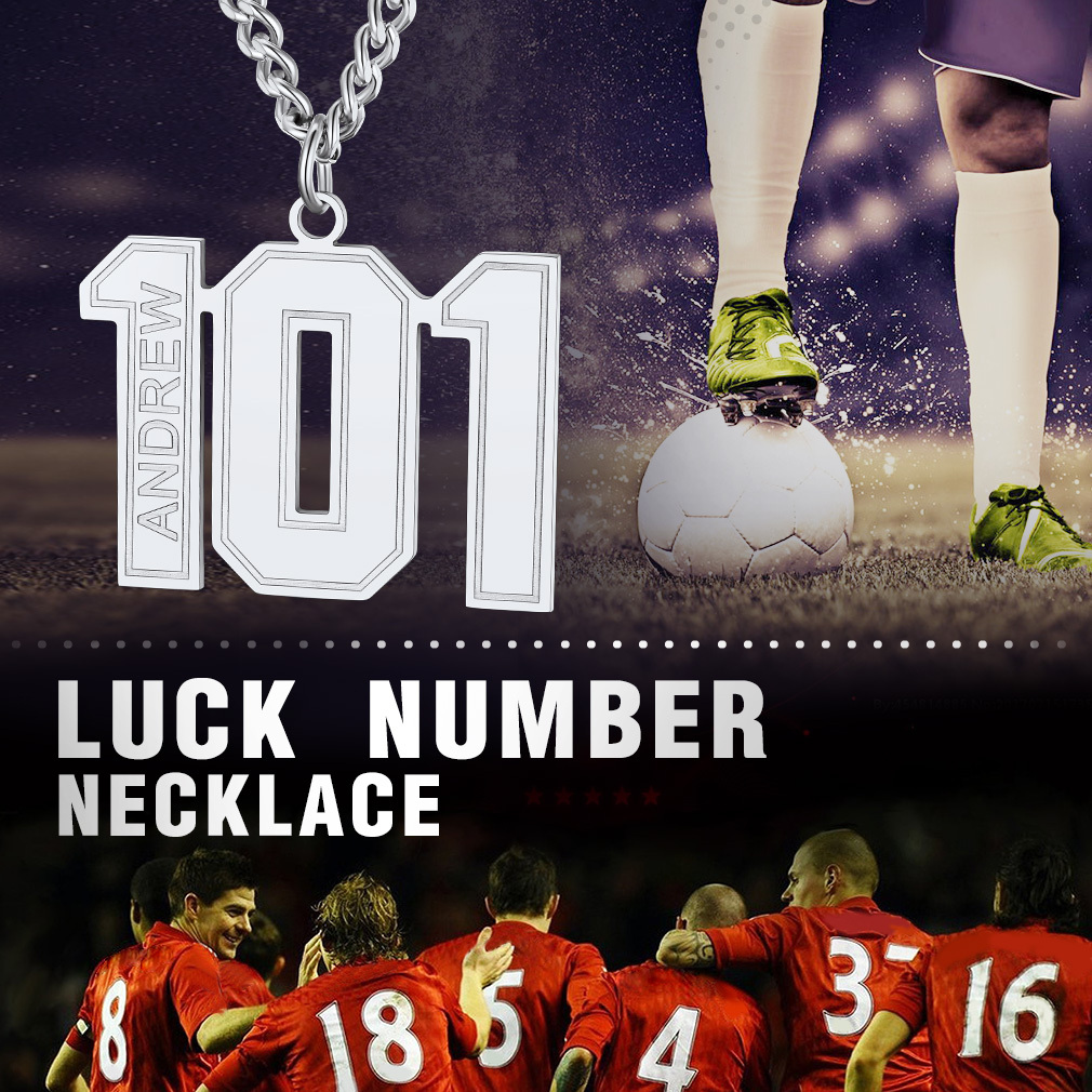 Personalized Engraved Number Pendant Necklace 