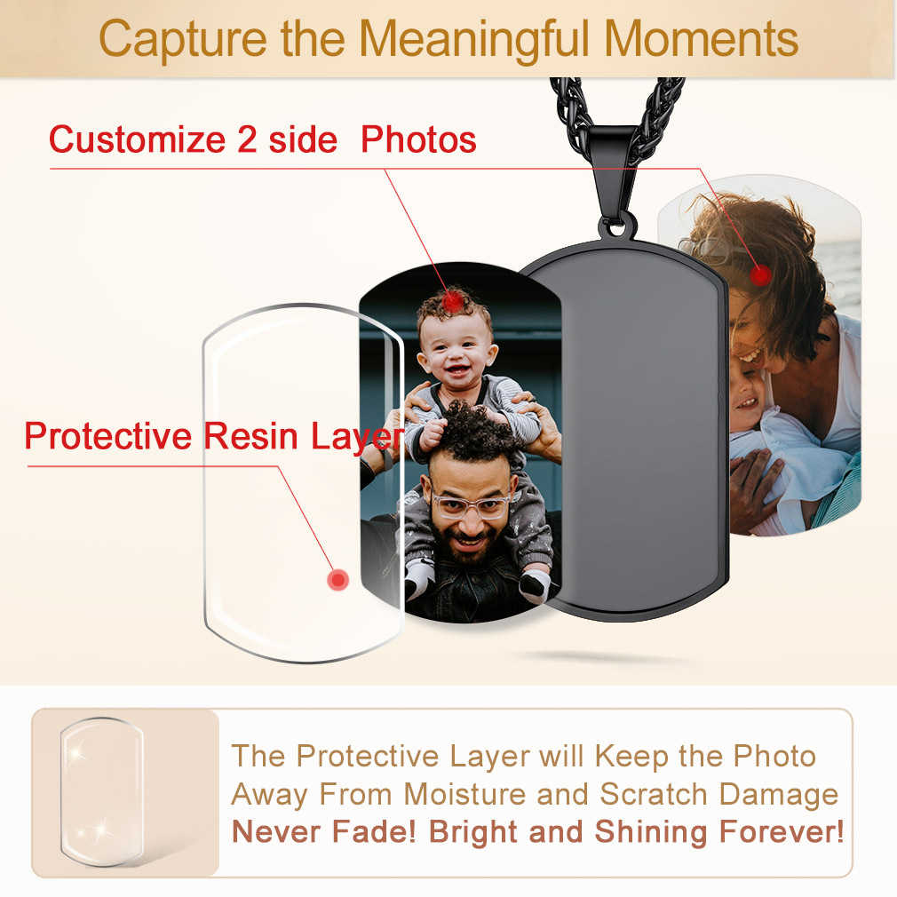 Photo Customize Dog Tag Necklace 