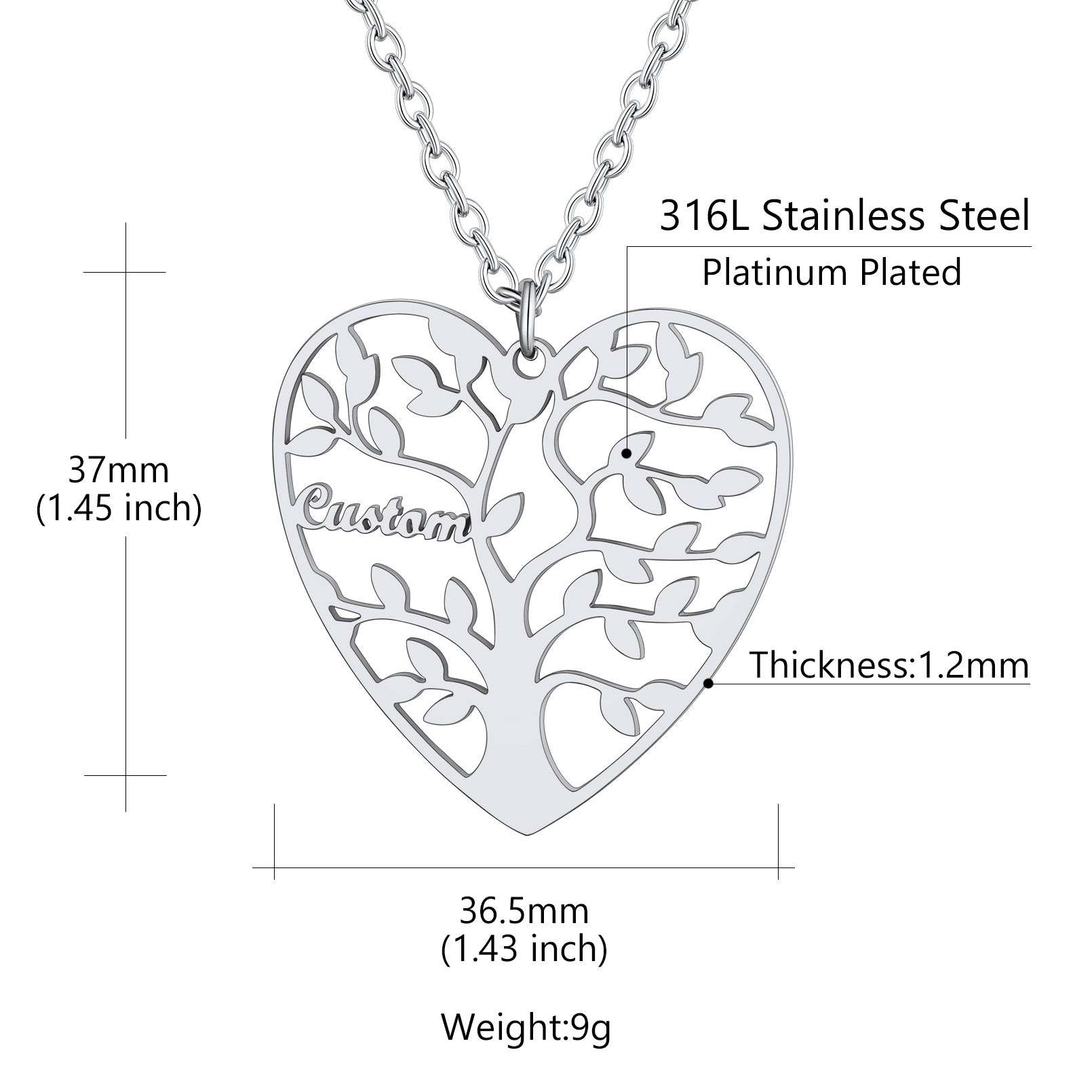 Custom4U Tree Of Life Necklace-Dimension figure
