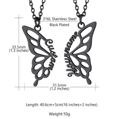 Custom4U Butterfly Friendship Personalized Name Necklace-Dimension Figure
